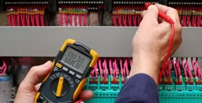 electrical service showing professional testing and troubleshooting of electrical panel by licensed electricians in Cincinnati, OH