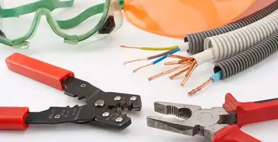 Electrical wiring repair with professional tools and safety equipment in Fort Thomas, KY