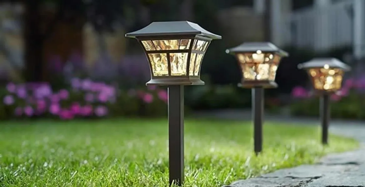 landscape lighting installation services with professionally installed pathway lights in Cincinnati, OH