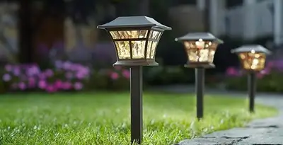 landscape lighting installation services with professionally installed pathway lights in Cincinnati, OH
