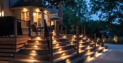 Residential electrician installing outdoor lighting for home safety in Cincinnati, OH